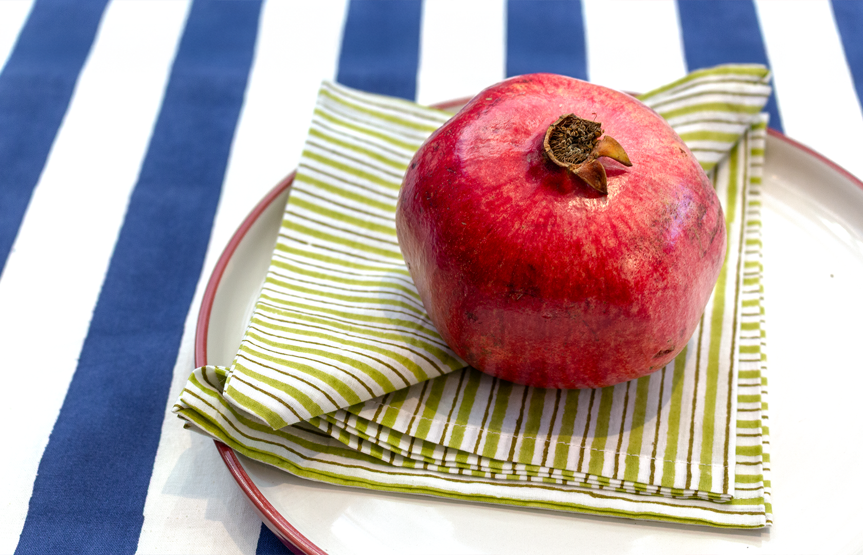 Fresco Stripe Napkins Multi Stripe X 4 Napkin Set Cotton Olive One Size