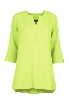 Lifestyle Top Long Linen Lime