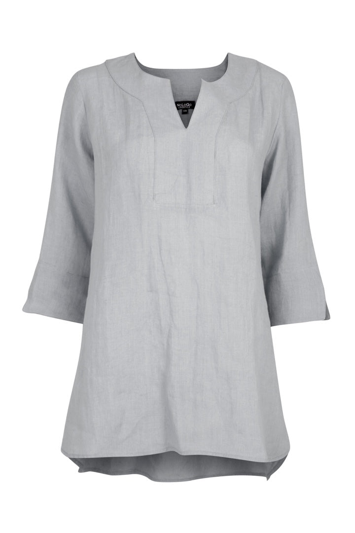 Life Style Linen Tunic Top White