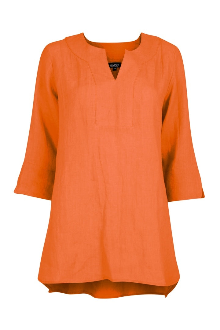 Life Style Linen Tunic Top White