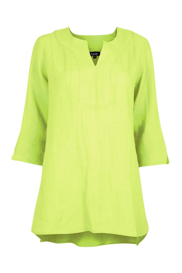 Life Style Linen Tunic Top White