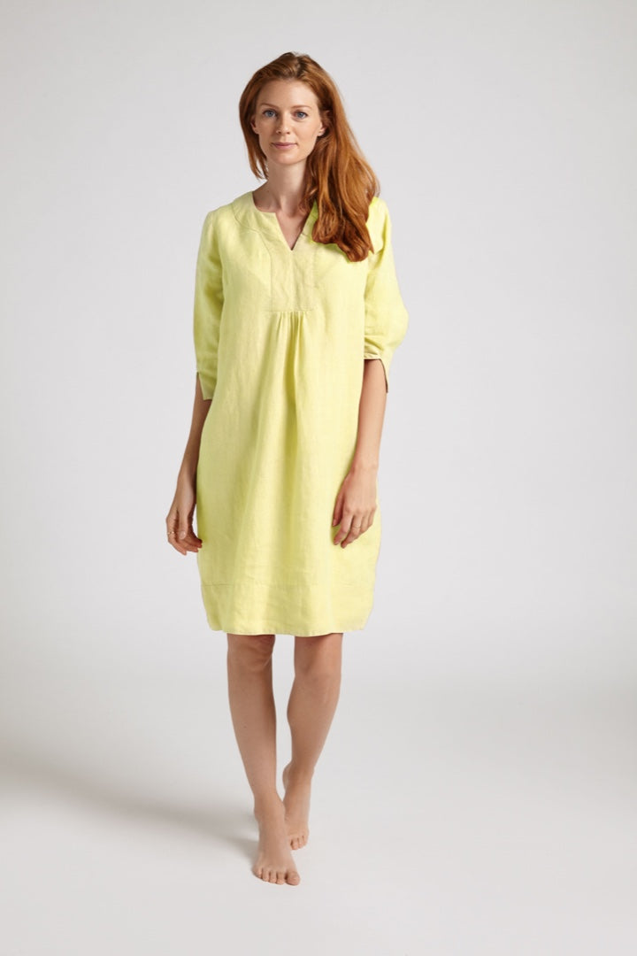 Life Style Easy Heavy Linen Tunic Dress Sky Blue