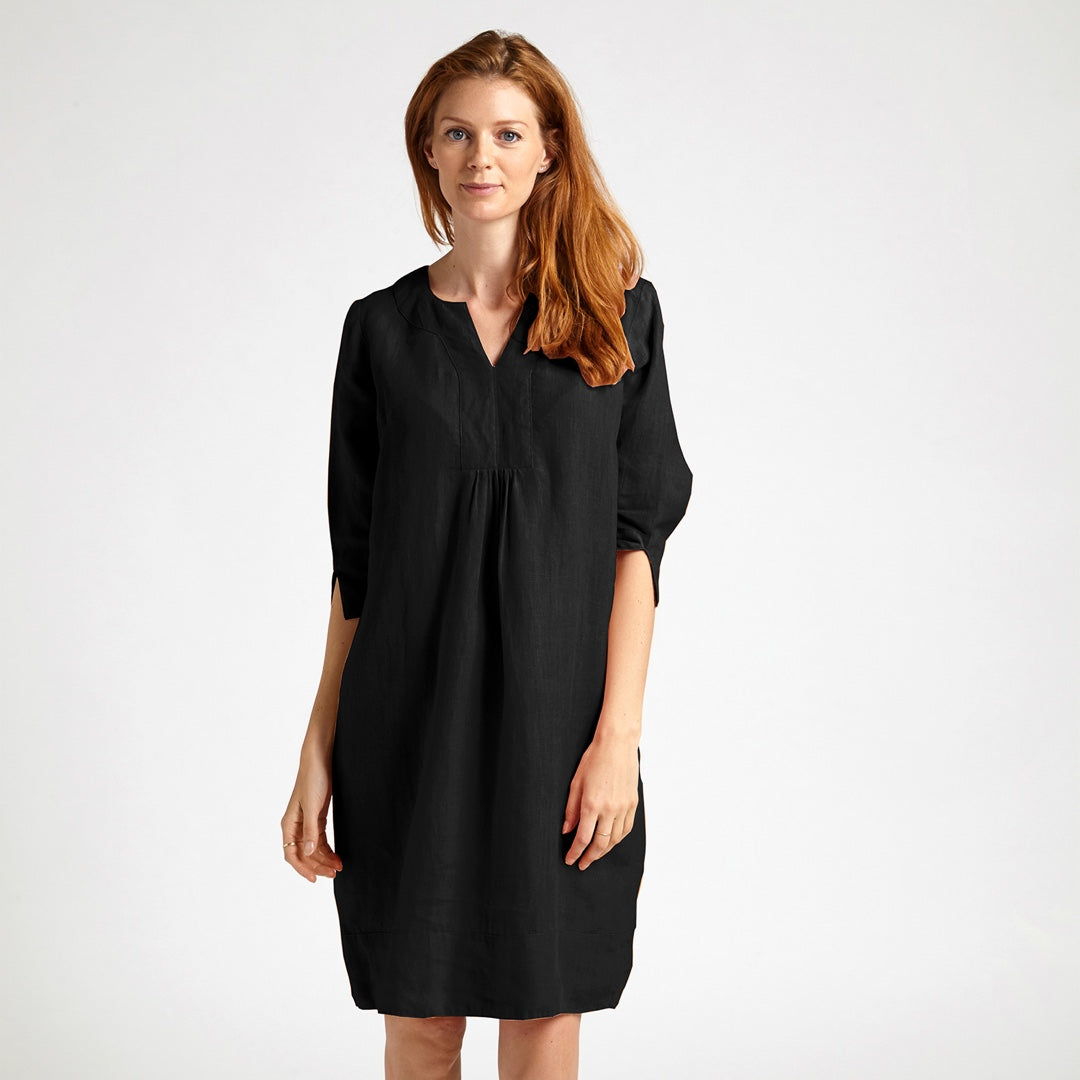 Life Style Easy Heavy Linen Tunic Dress Sky Blue