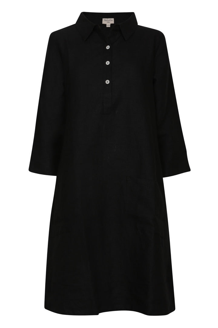 Up Town Linen Shirt Dress - Lime