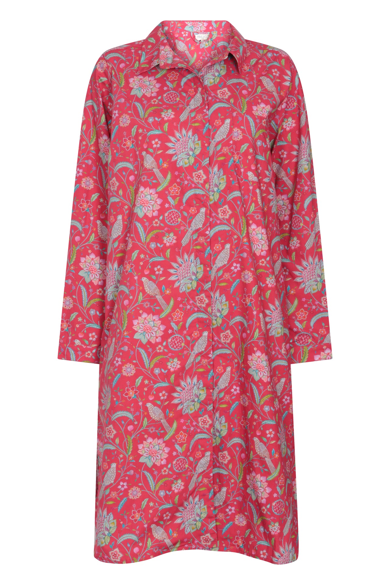 Birdsong Cotton Shirt Tail Midi Dress - Robin Egg Blue
