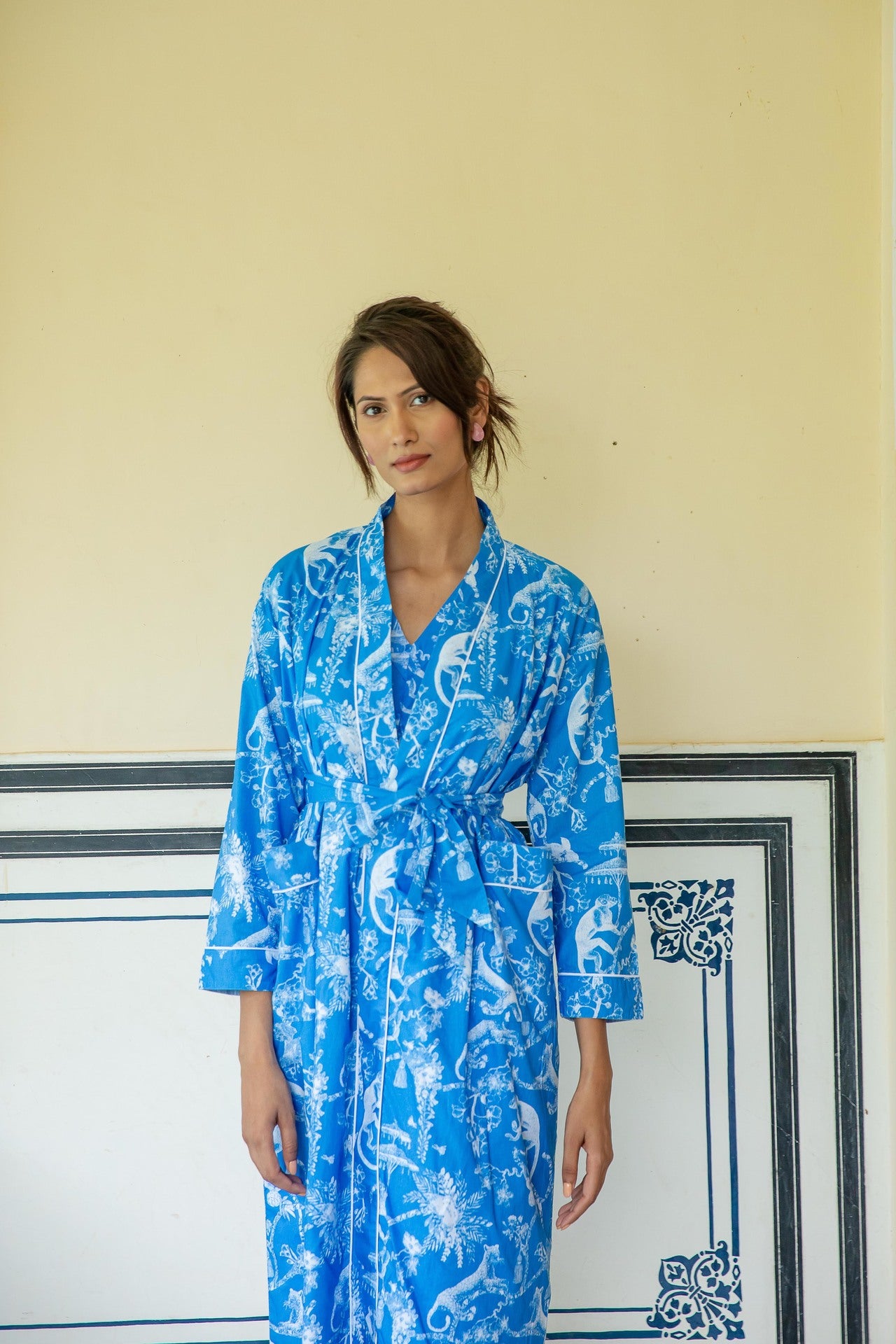 Jungle Party Kimono Robe - Pink