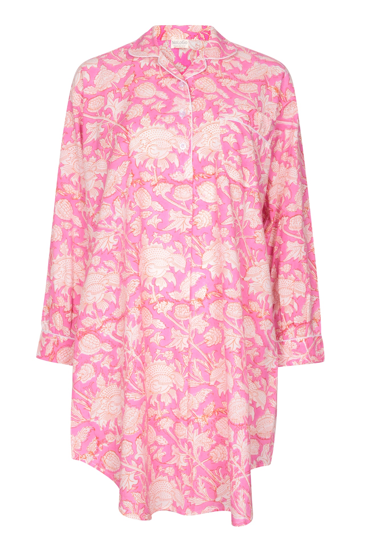Hand Printed Nightshirt- Dragonfly Pink