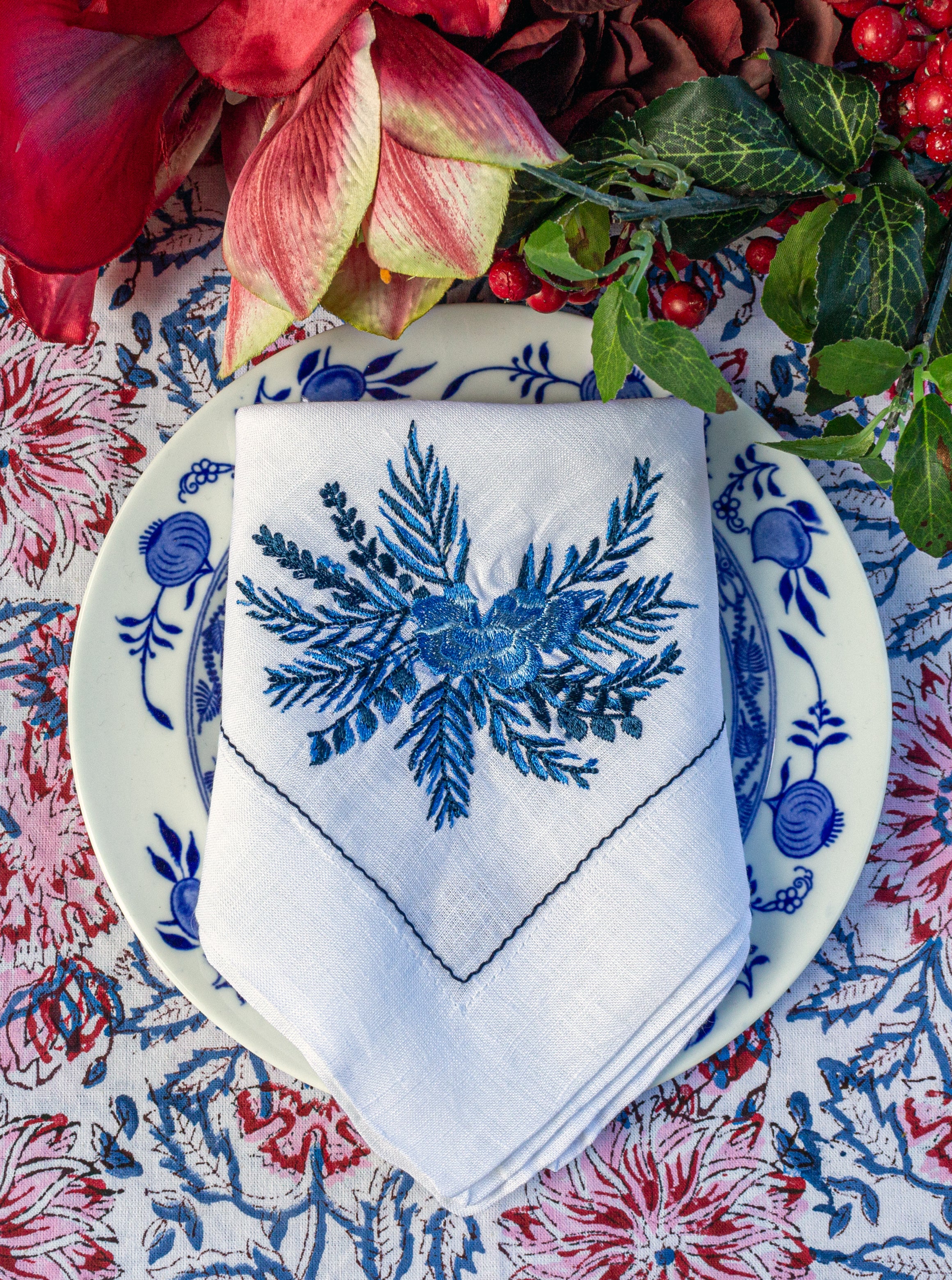 Napkins - Embroidered- Pure Linen