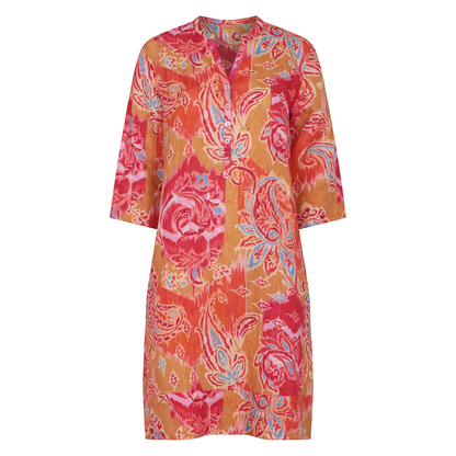 Hippy Paisley Tunic Dress - Red Summer
