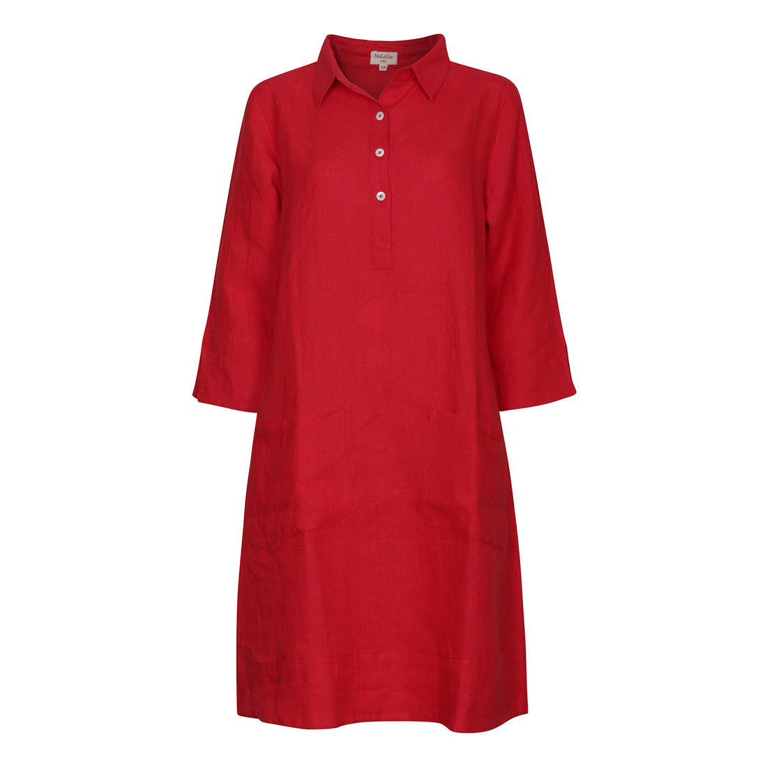 Up Town Linen Shirt Dress - Red