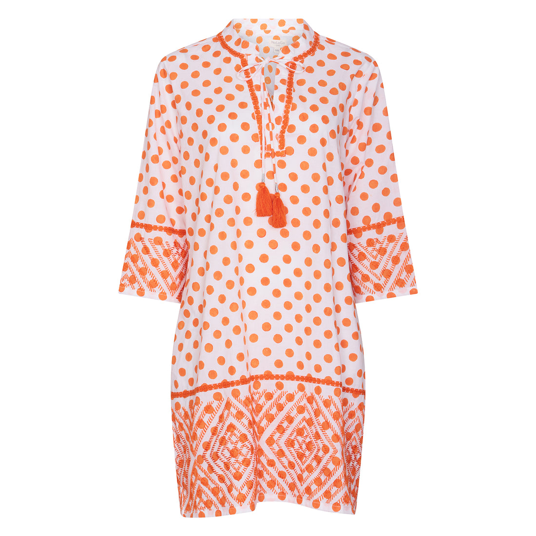Holiday Block Dress Cotton Satsuma