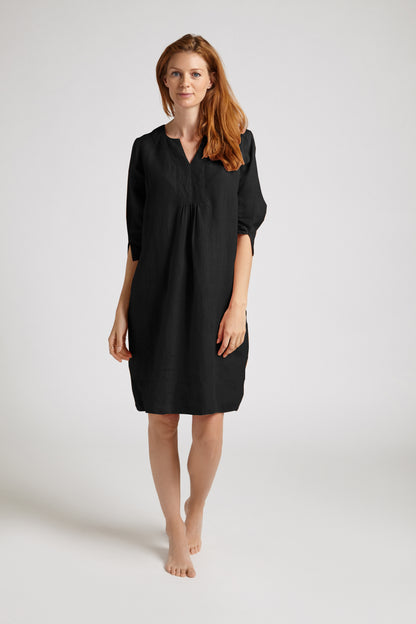 Life Style Easy Tunic Dress Linen - Black