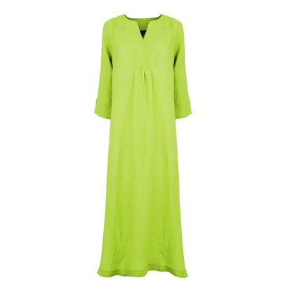 Life Style Linen Maxi Dress - Parrot Green