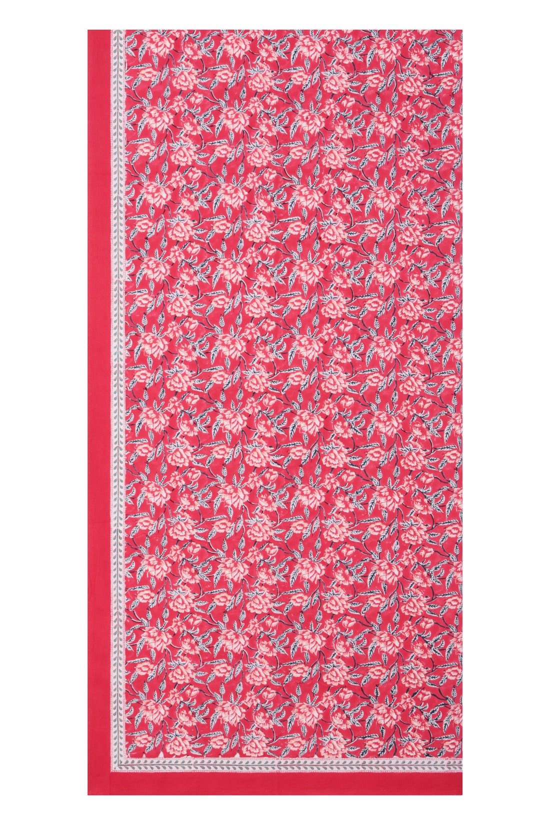 Hand Printed Cloth 170 x 300 cms Table Cloth Cotton Pine Red M/L