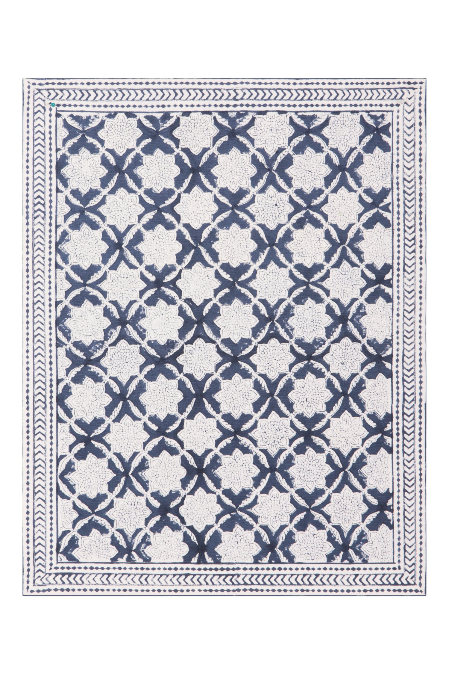 Bordered Mat 35 x 45 cms Place Mat Cotton Indigo One Size