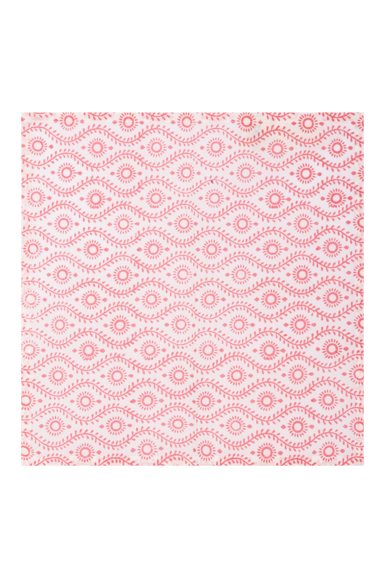 Fresco Stripe Napkins  with Wiggle X 4 Napkin  Set Cotton Coral Red One Size