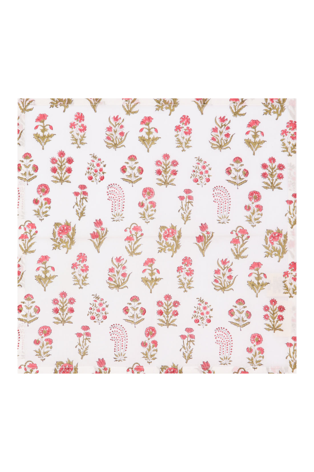 Napkins with Mini Flower X 4 Napkin Set Cotton Pink One Size