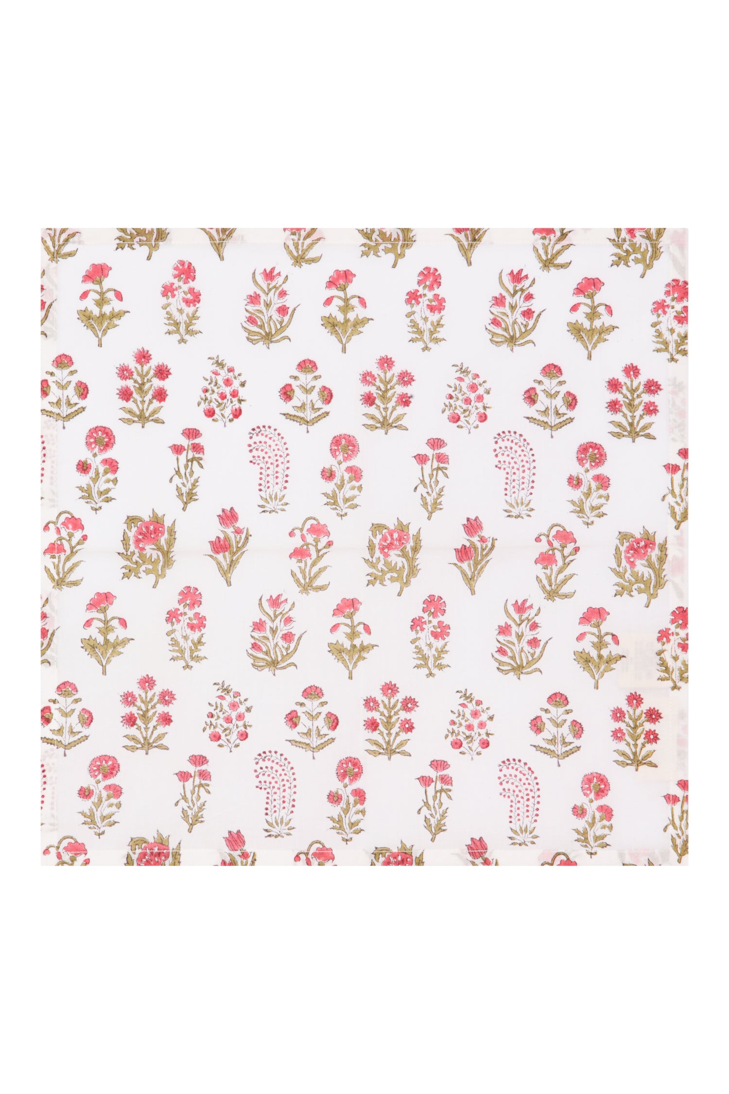 Napkins with Mini Flower X 4 Napkin Set Cotton Pink One Size