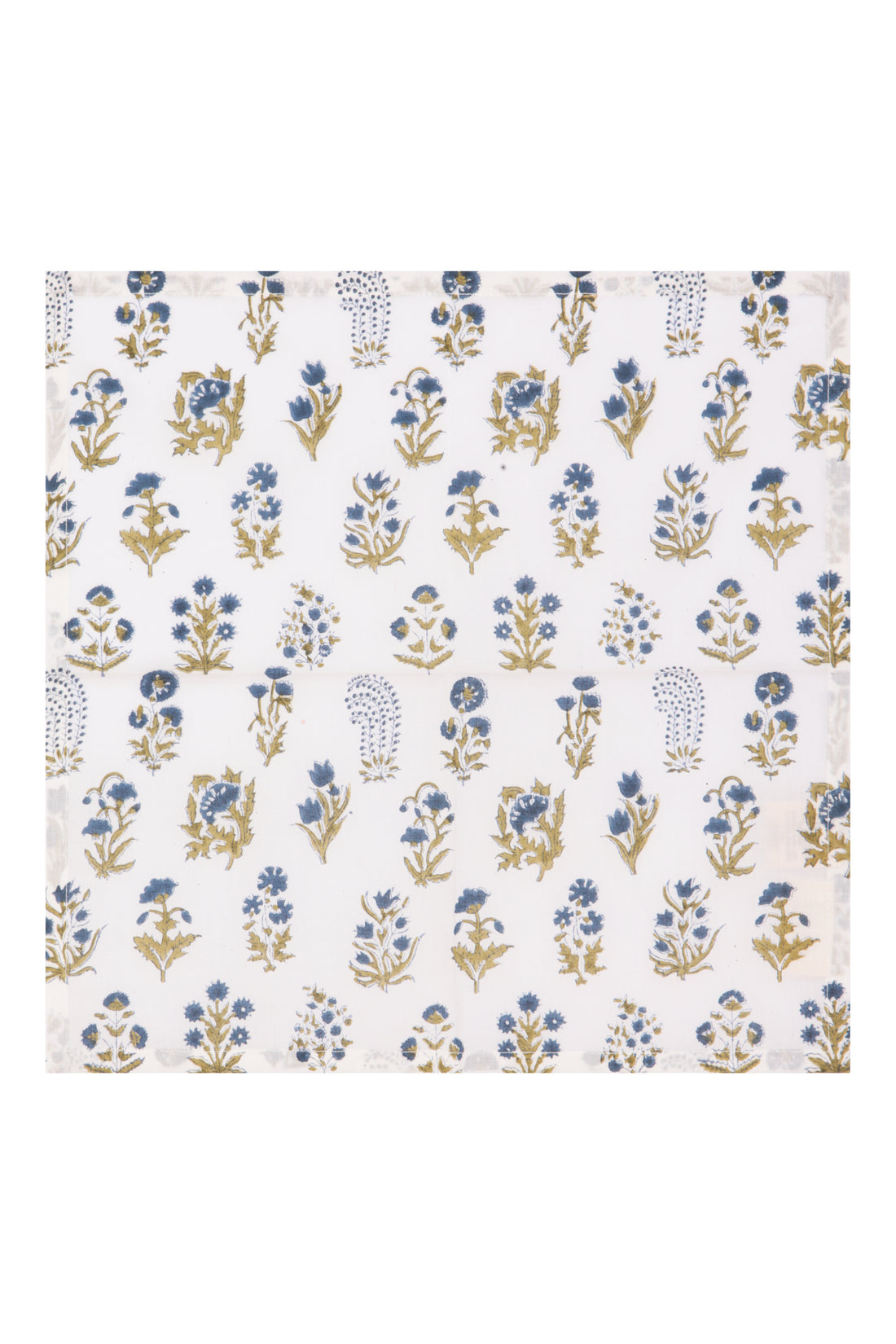 Napkins with Mini Flower X 4 Napkin Set Cotton Blue One Size