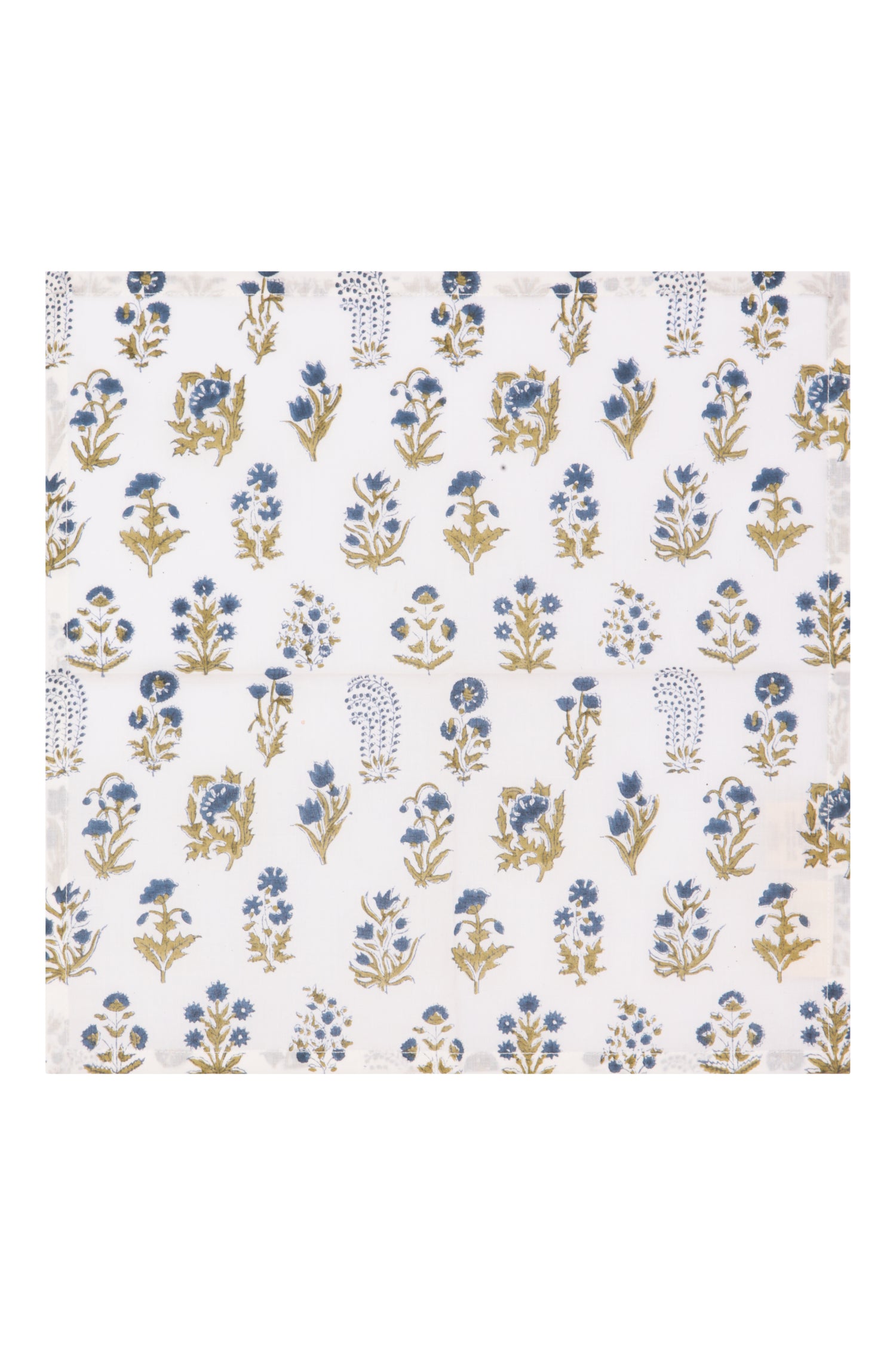 Napkins with Mini Flower  X 4 Napkin Set Cotton  Blue One Size