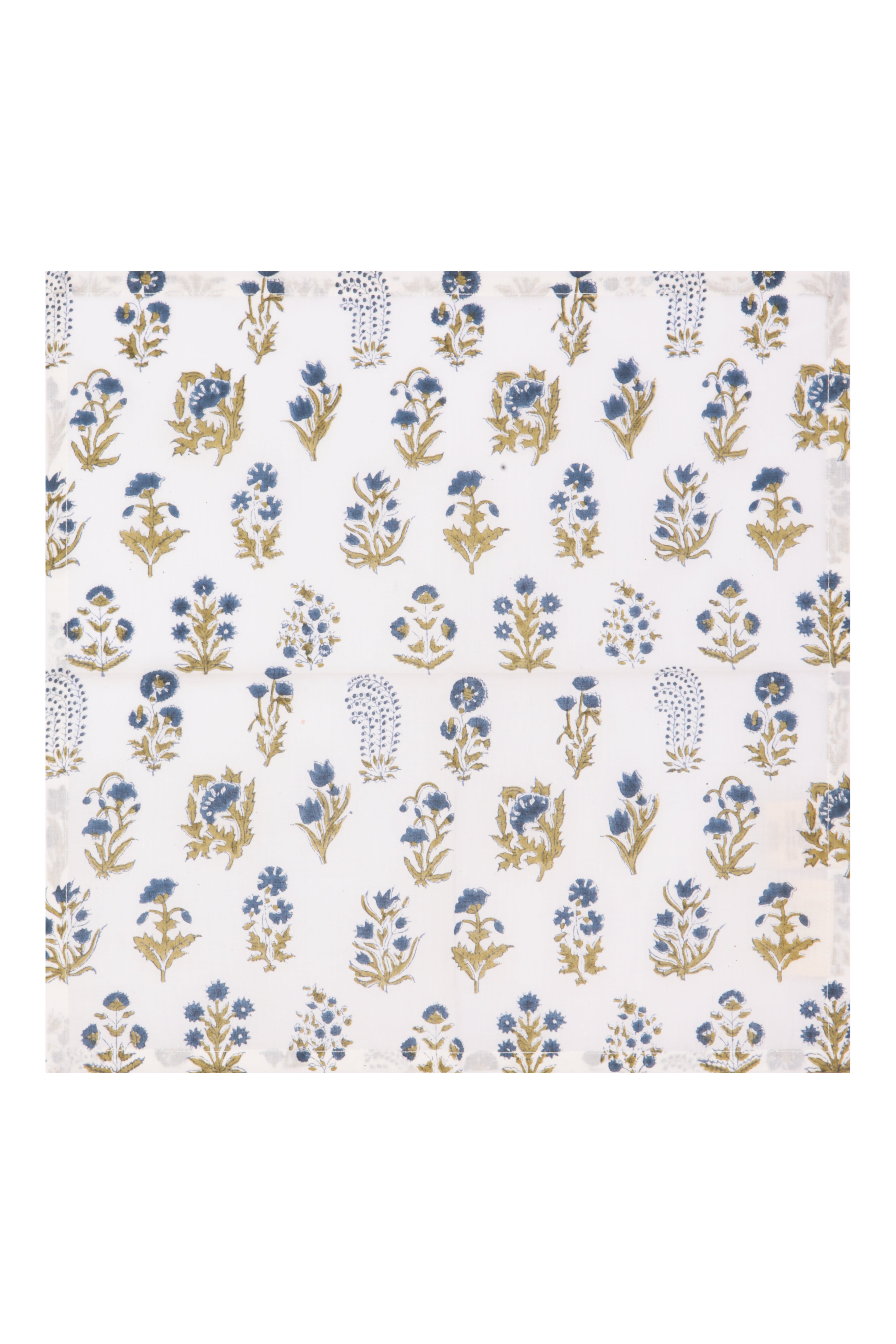 Napkins with Mini Flower  X 4 Napkin Set Cotton  Blue One Size