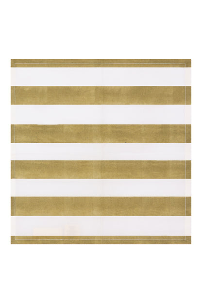 Fresco Stripe Napkins Broad Stripe X 4 Napkin Set Cotton Olive One Size