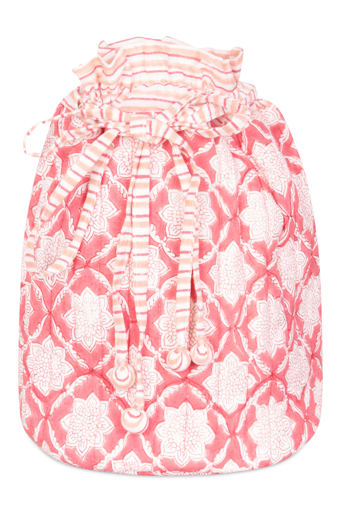 Retreat Fresco Multi Stripe Washbag Washbag Cotton Coral-Red One Size