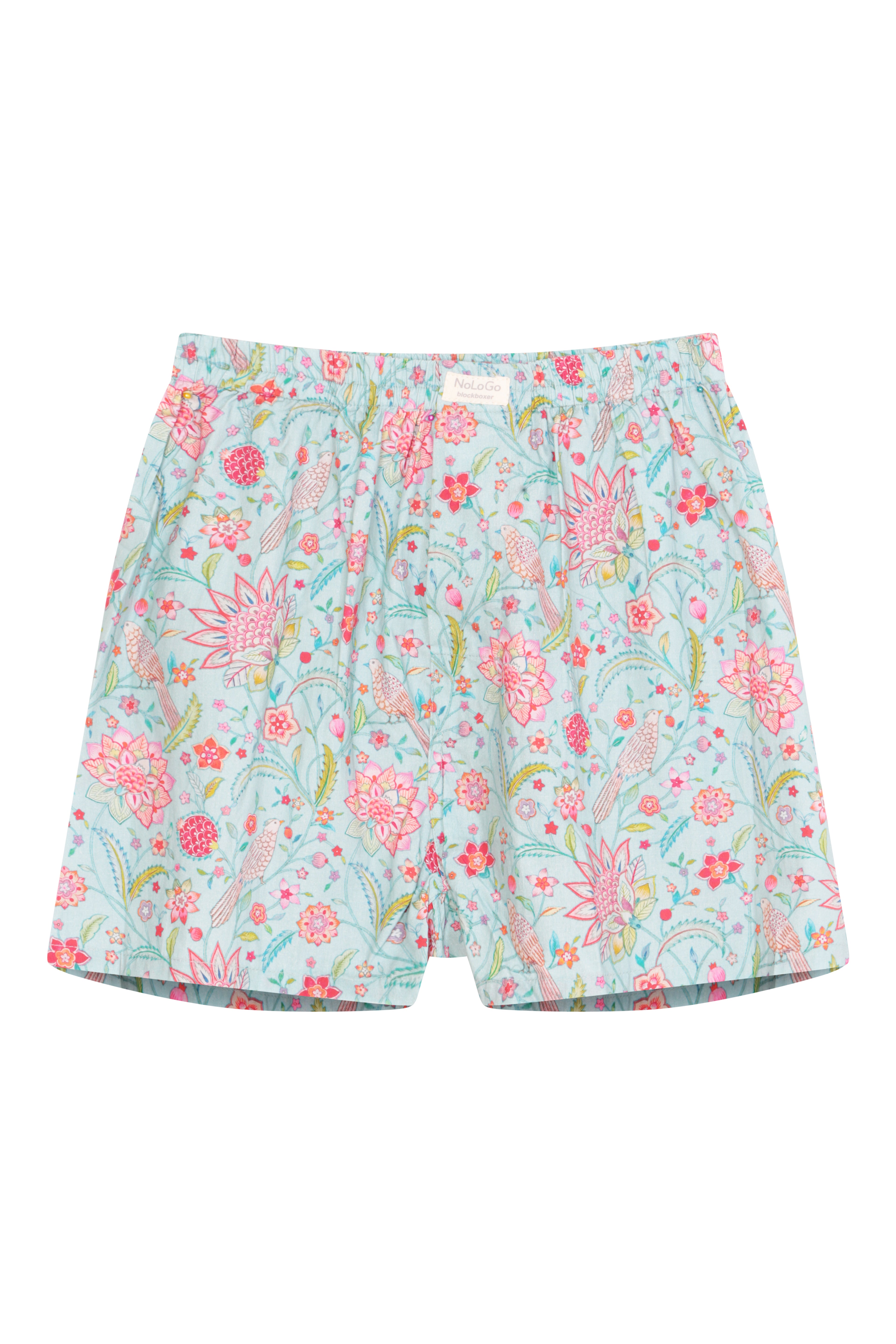 Birdy Print Boxers Boxer Short Cotton Dusty Blue