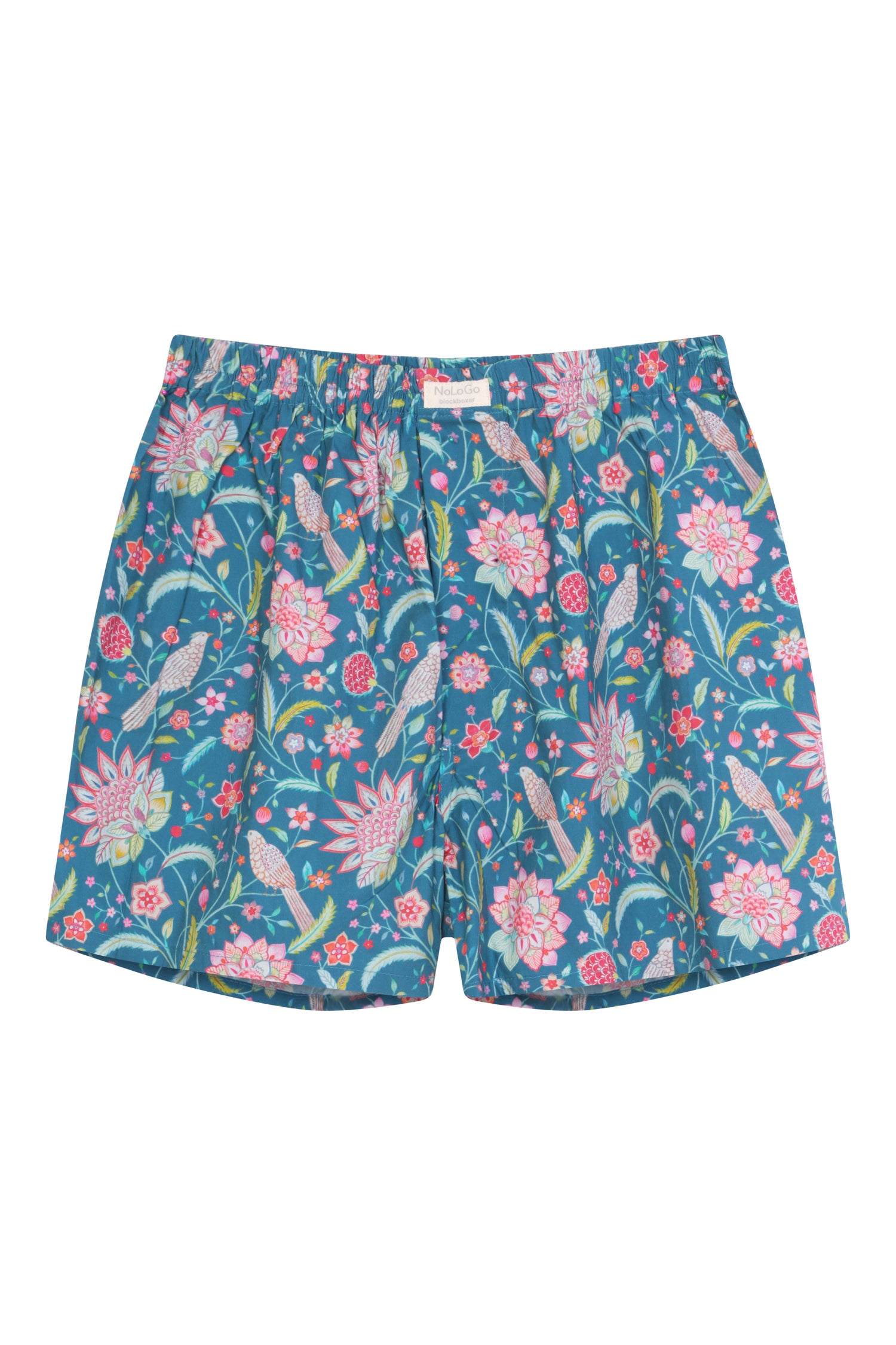 Birdy Print Boxers Boxer Short Cotton Deep-Sea Blue