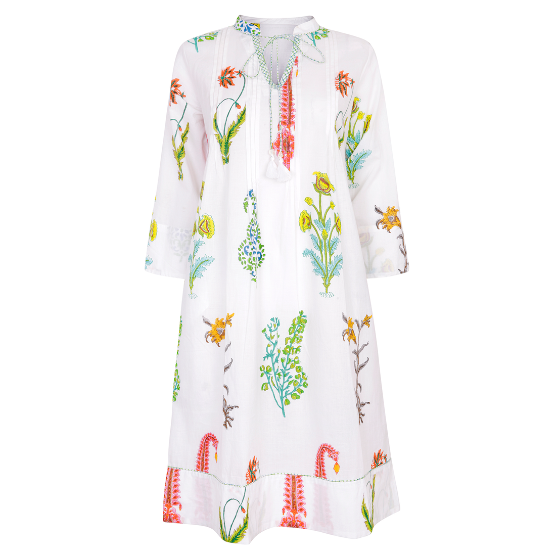 Botanical Tassel Kurta Cotton Multi
