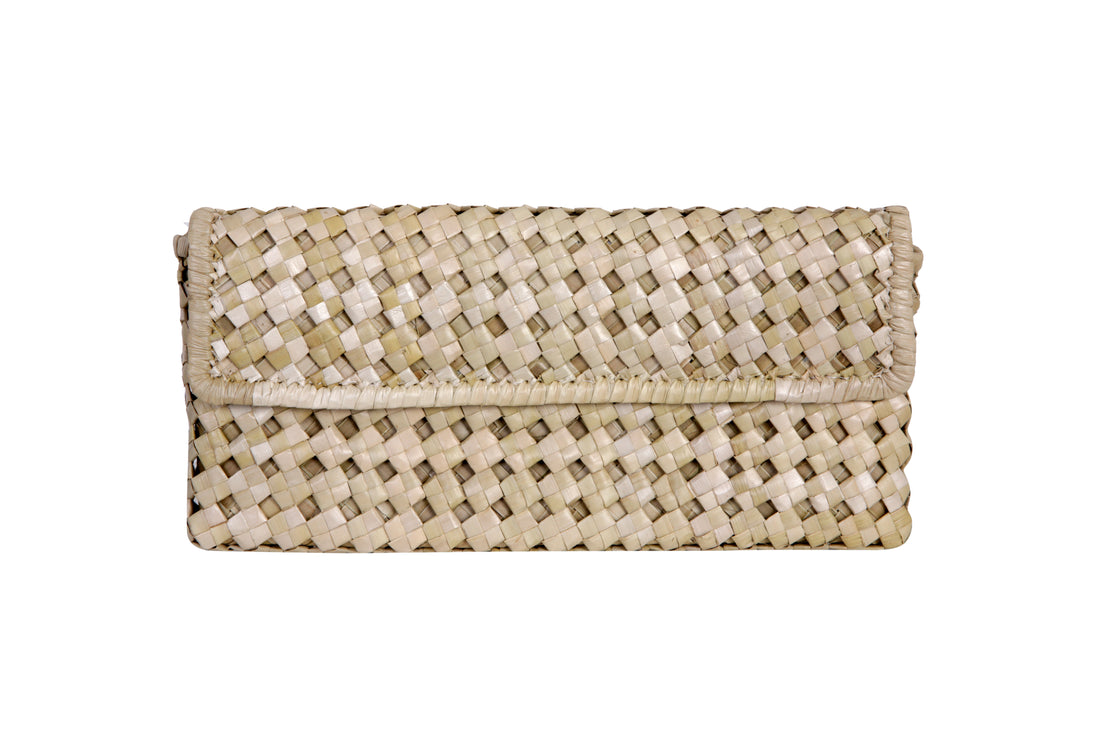 Hand Woven Holiday Clutch  -Natural