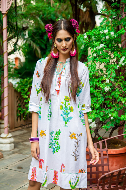 Botanical Tassel Kurta Cotton Multi