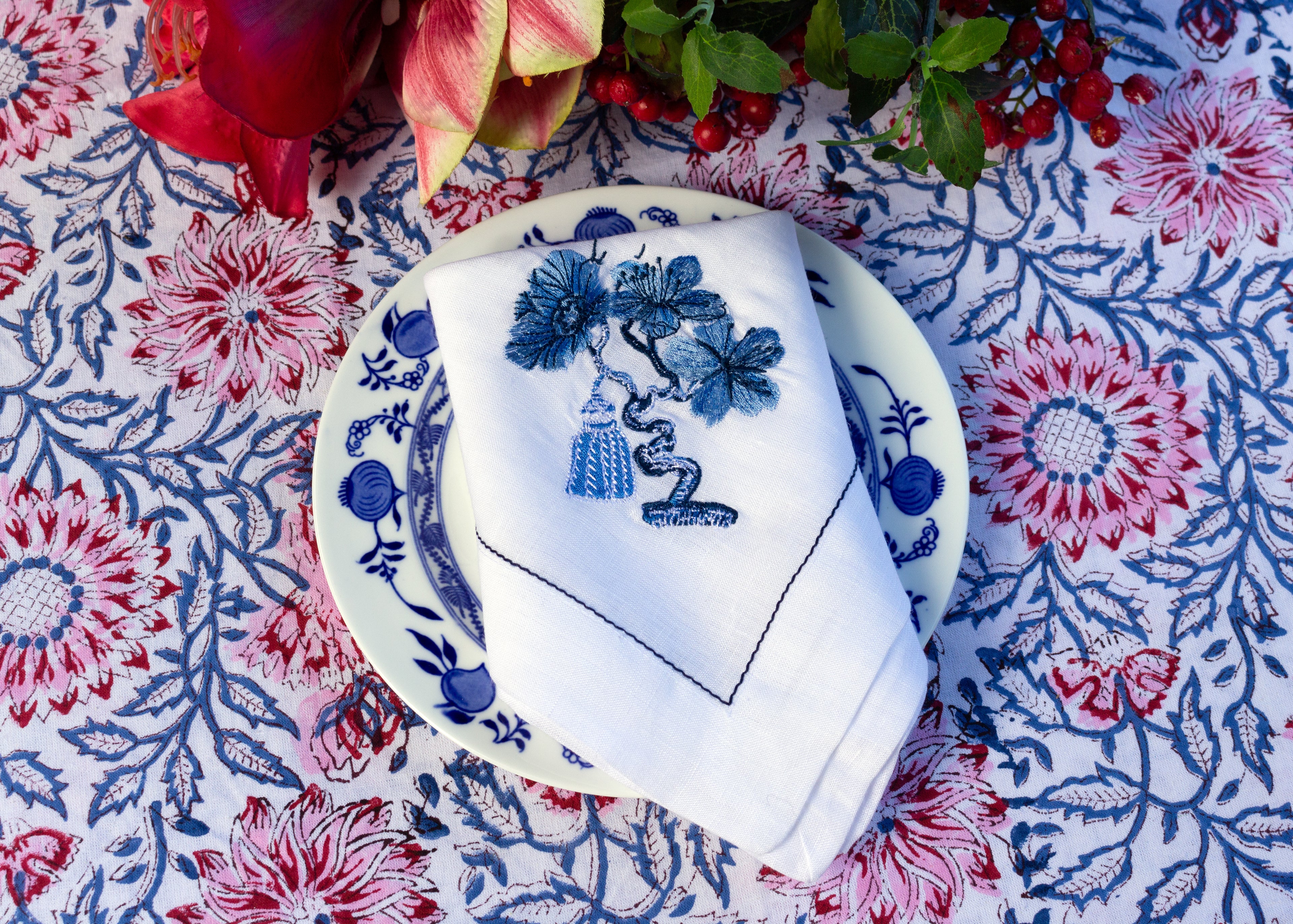 Napkins - Tassel - Linen - Pack of 4