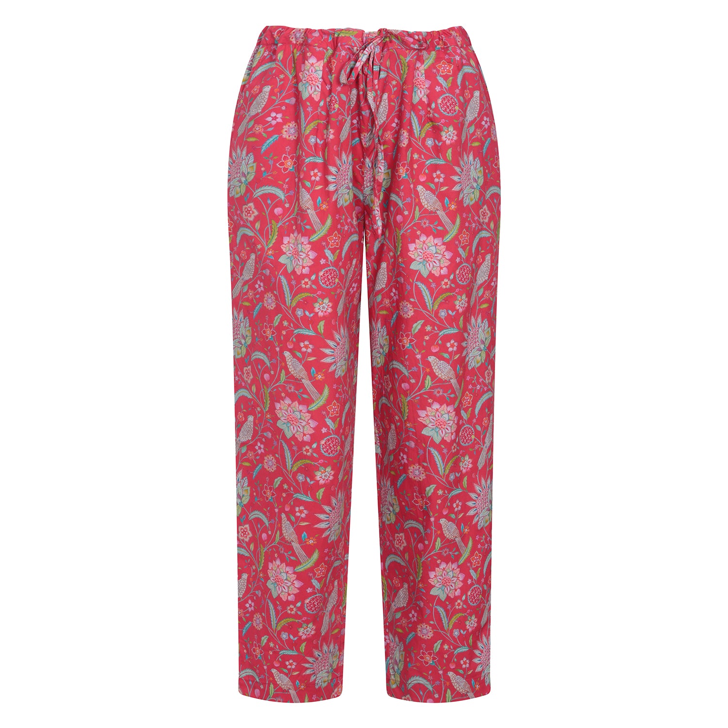 Birdsong Print Trousers Folly Red