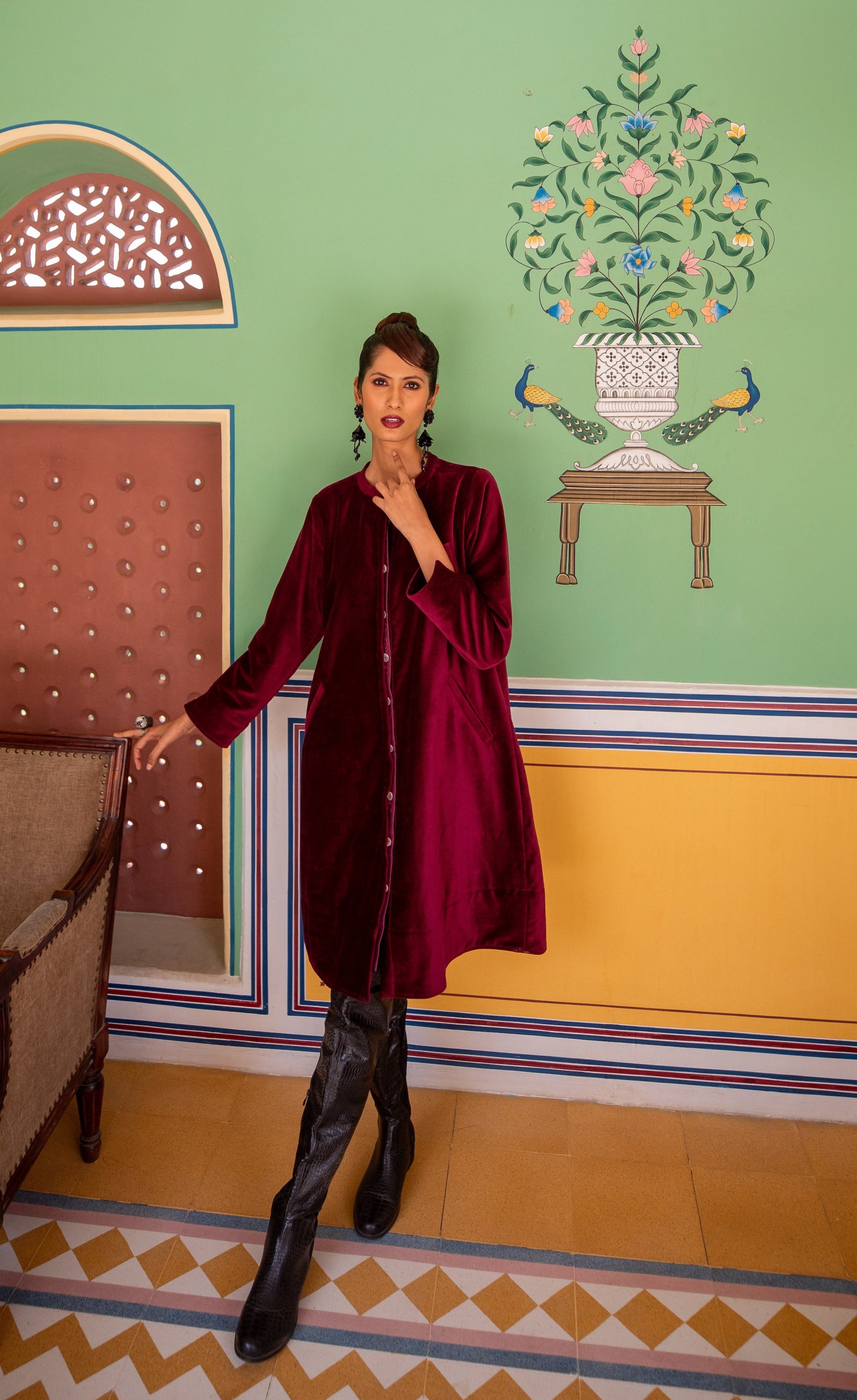 Velvet dress coat hotsell