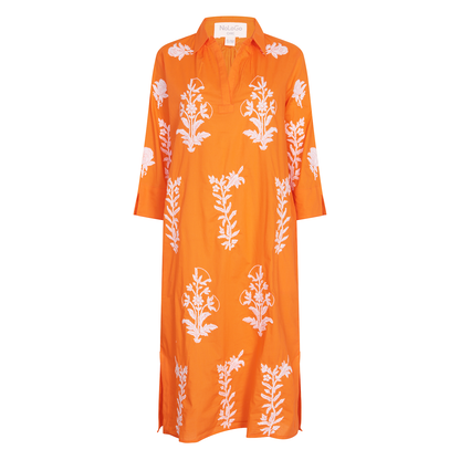 Long Tourist Dress Satsuma with White Embroidery