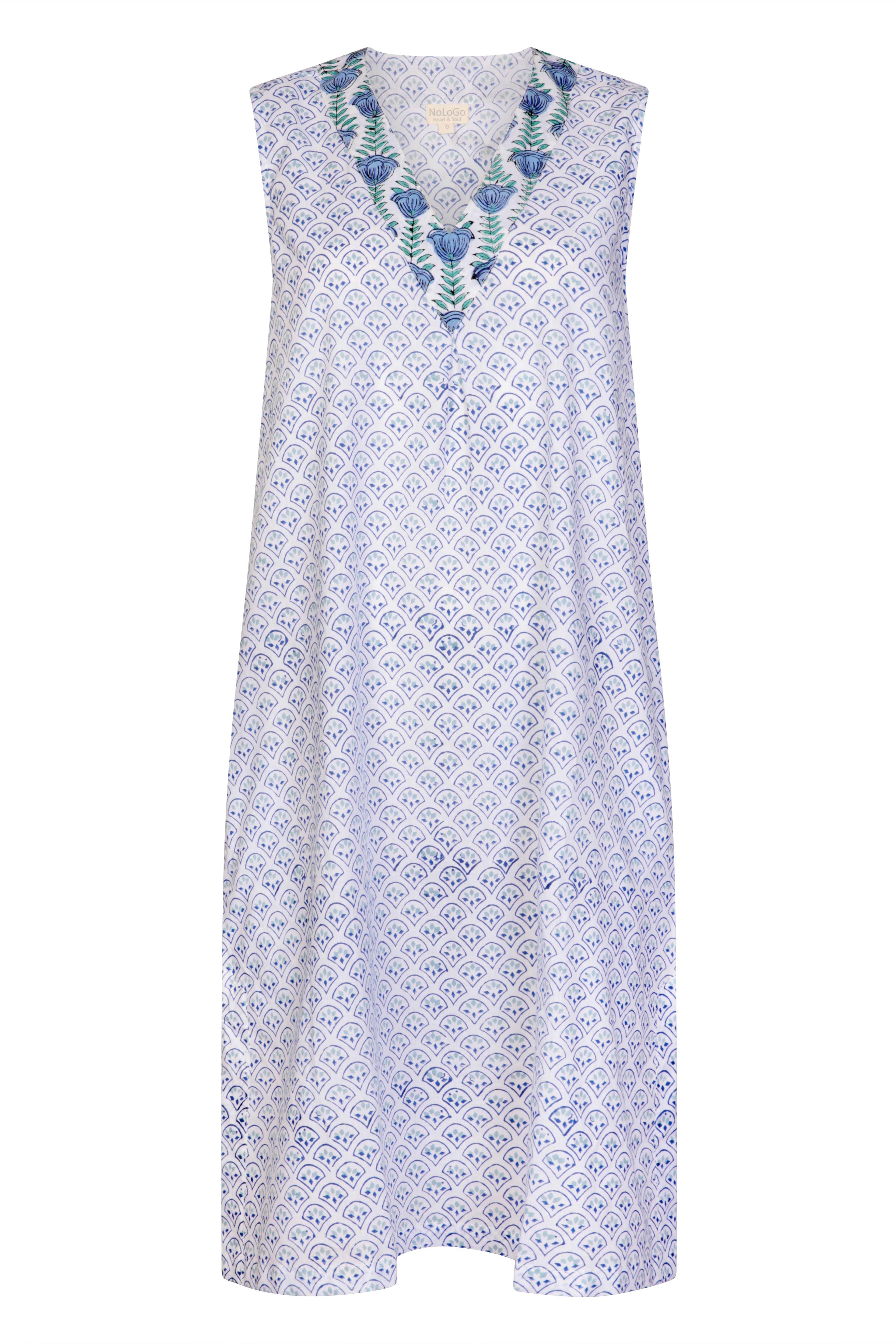 Rosebud Nightdress Cotton Tulip Blue