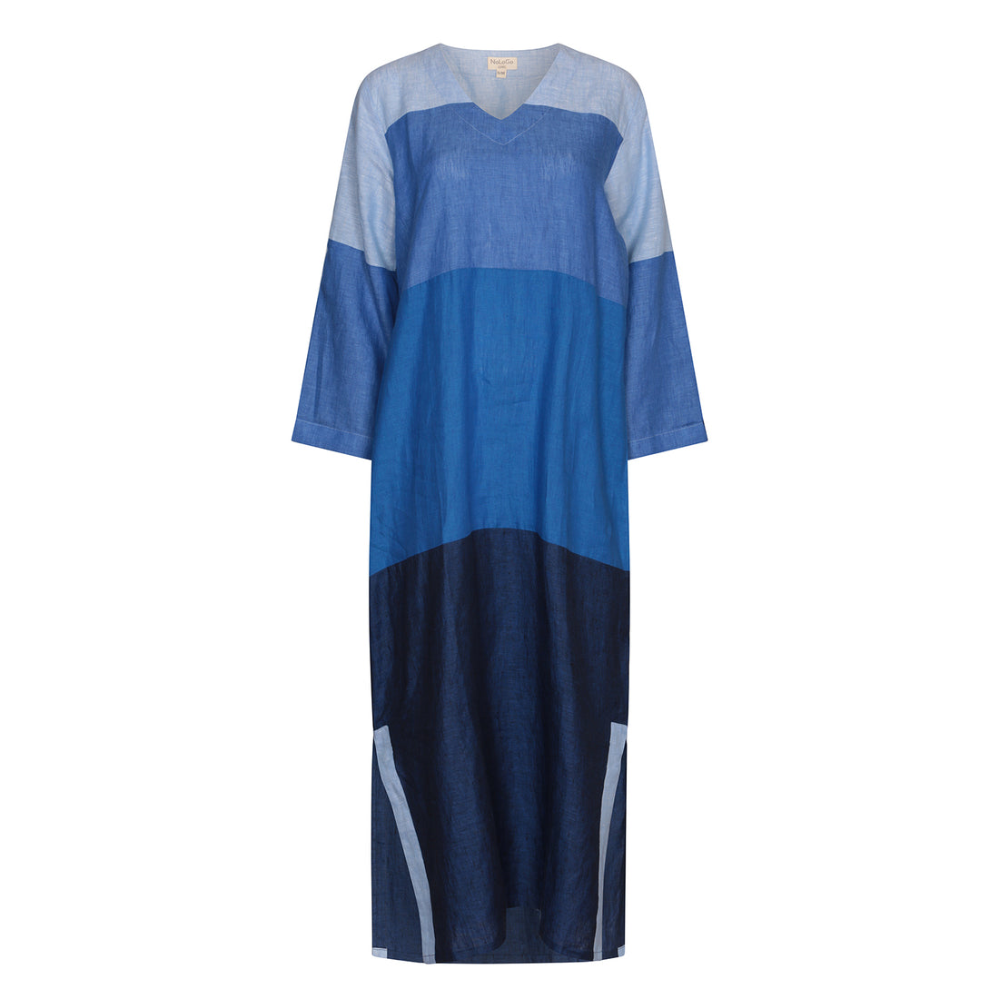 Colour Block Woven Maxi Dress Blue
