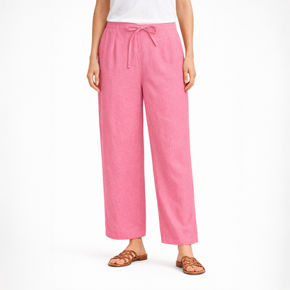 Life Style Plain Trouser Linen Blush Pink