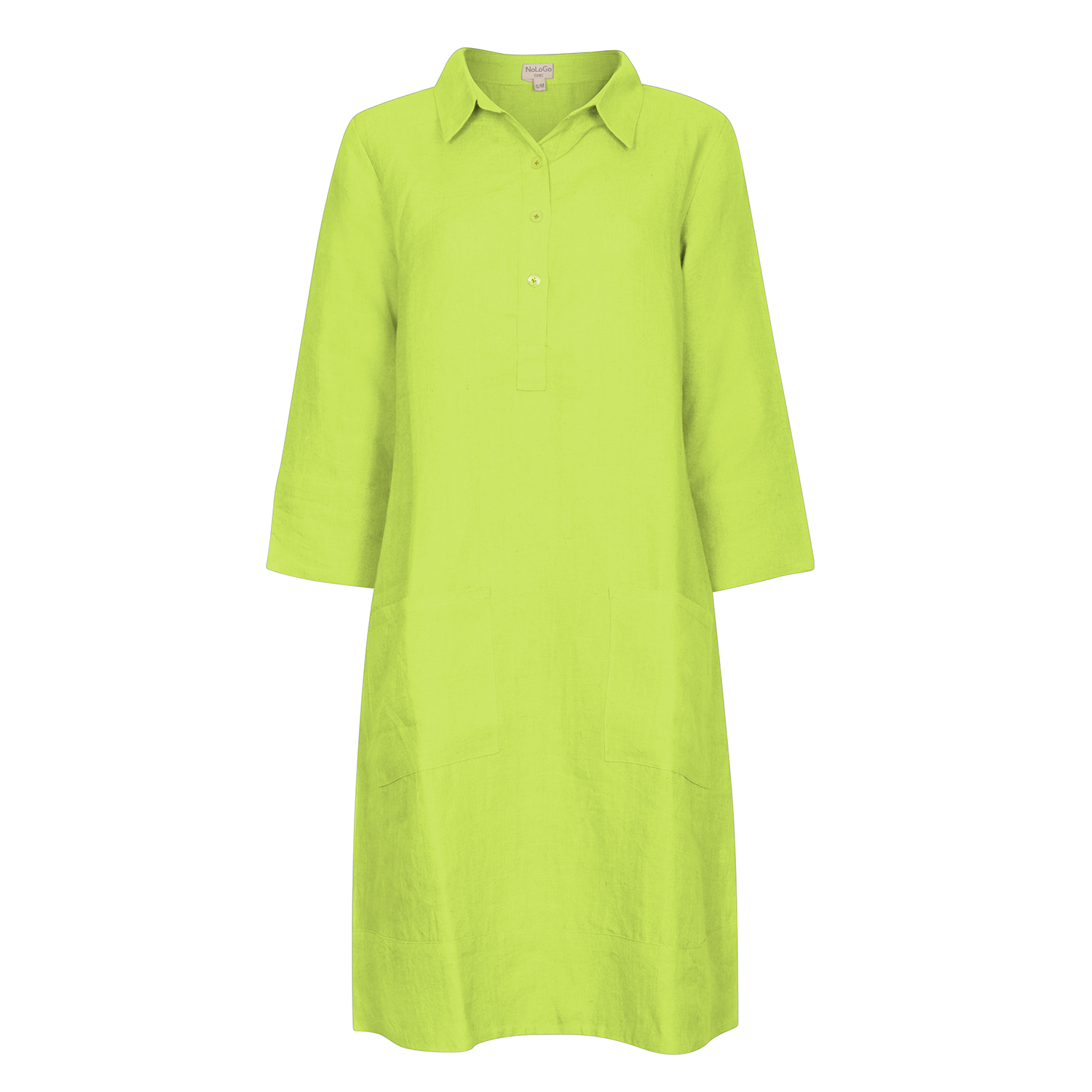 Up Town Linen Shirt Dress - Sage Green