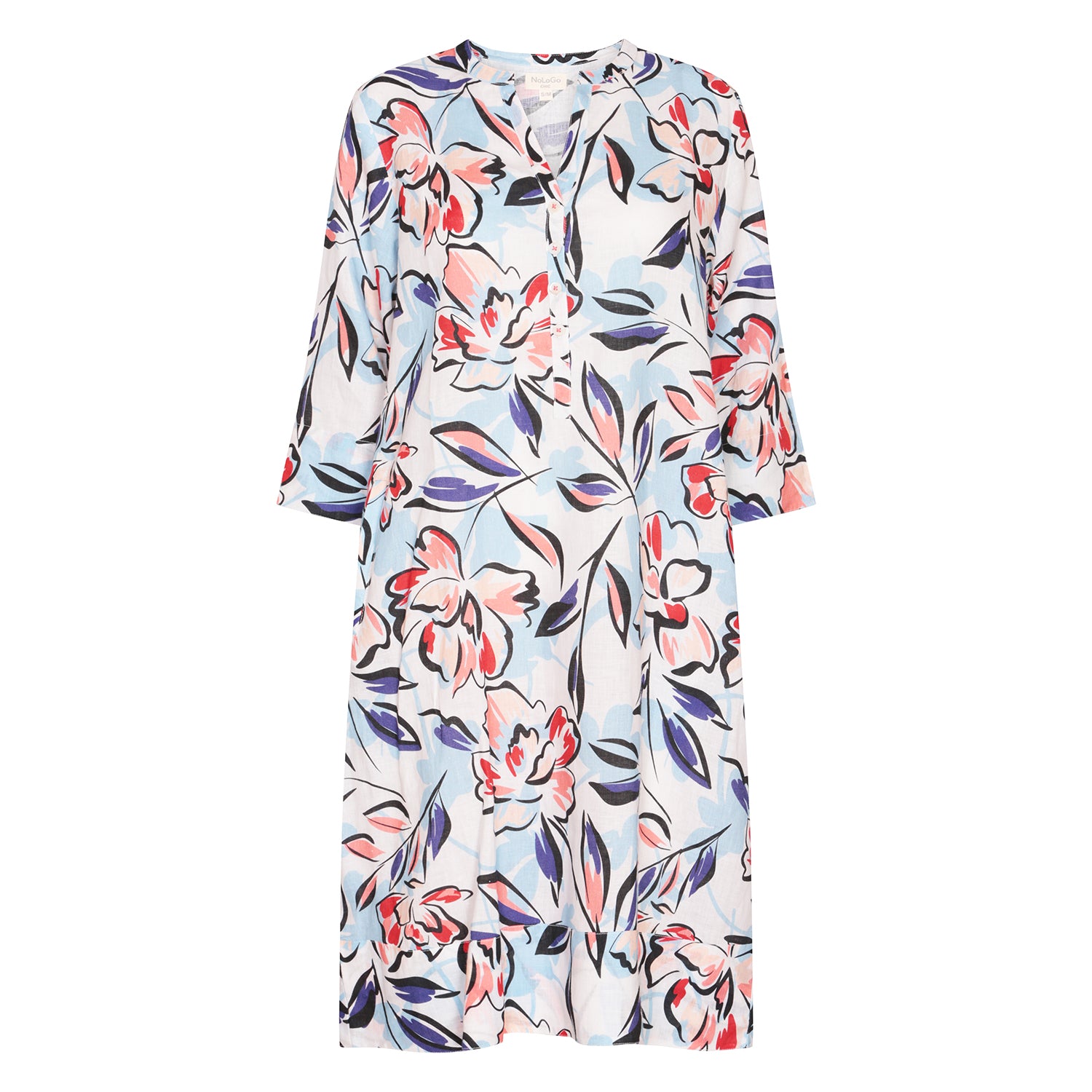 Capri Print Tunic Classic Dress Linen Multi