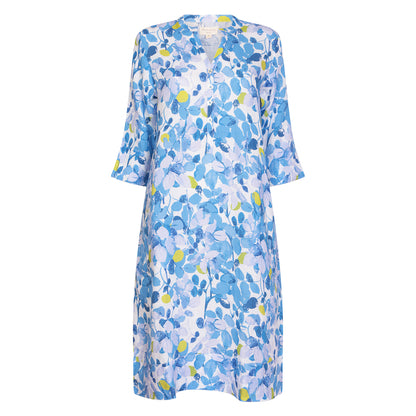 Green Plum Linen Tunic Dress Blue