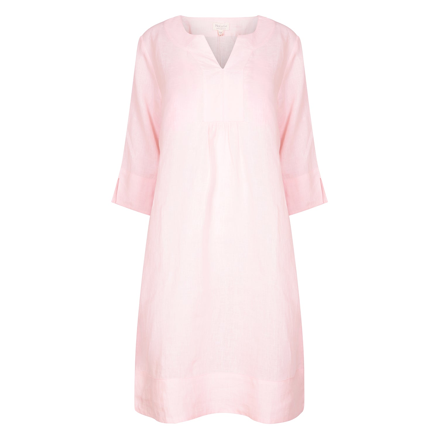 Life Style Easy Tunic Dress Linen - Shell Pink