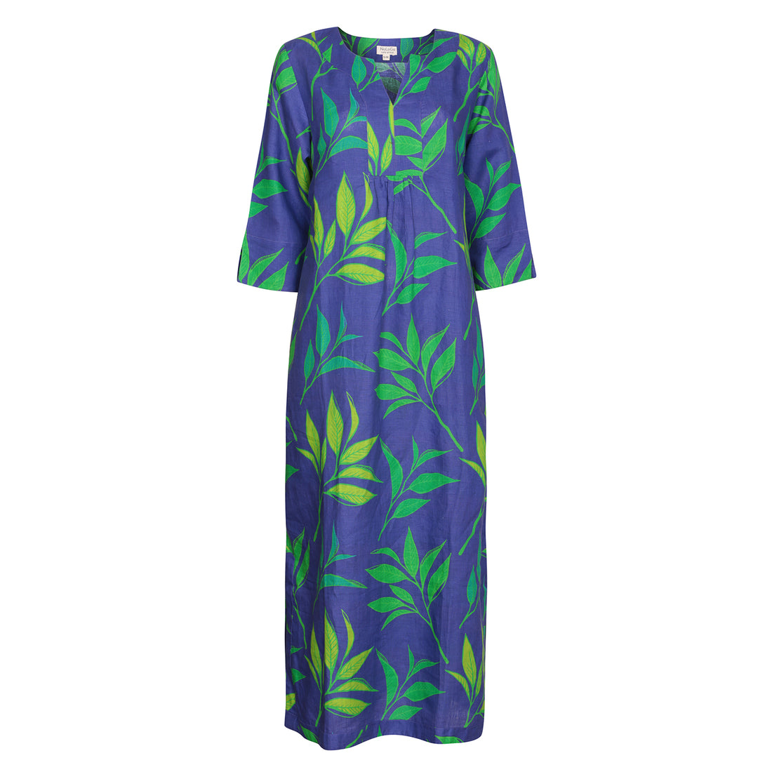 Printed Linen Maxi Dress Lychee Print