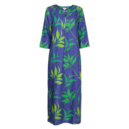 Printed Linen Maxi Dress Lychee Print