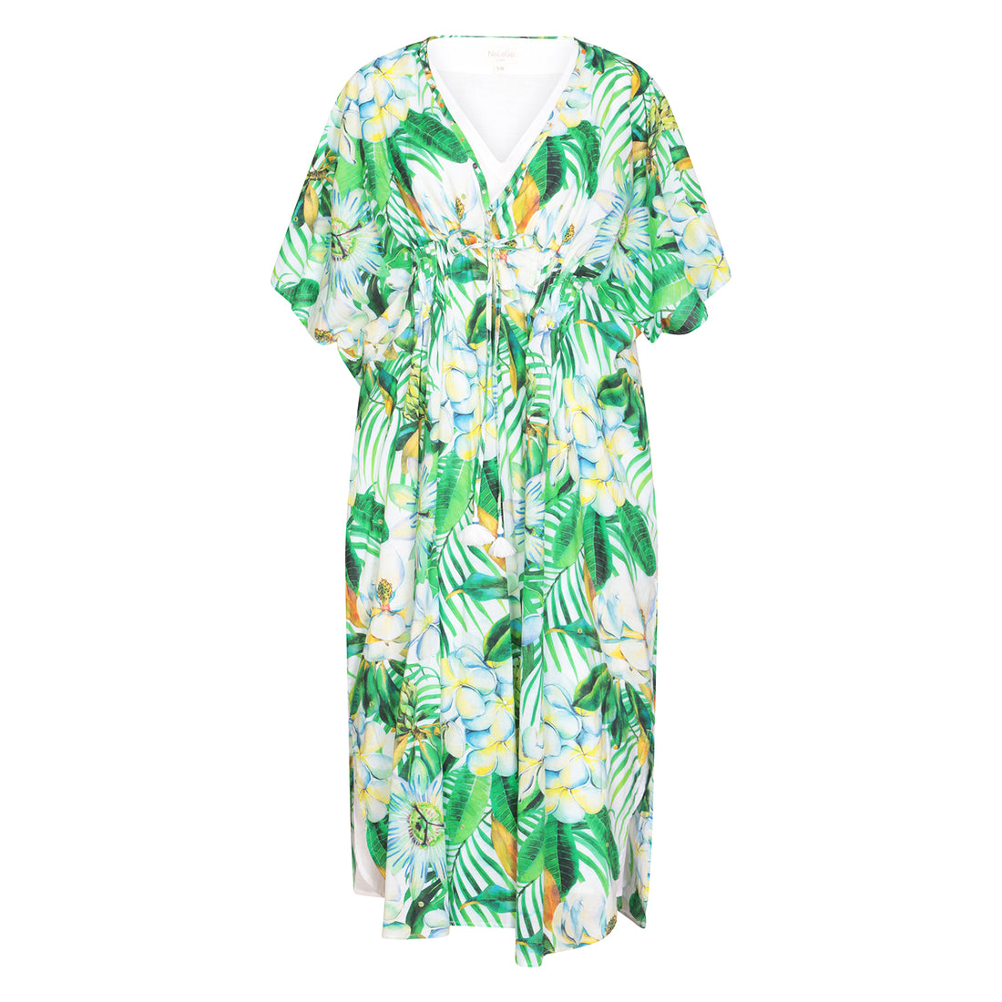 Passion Flower Mustique Kaftan Cotton Cambric Multi One Size