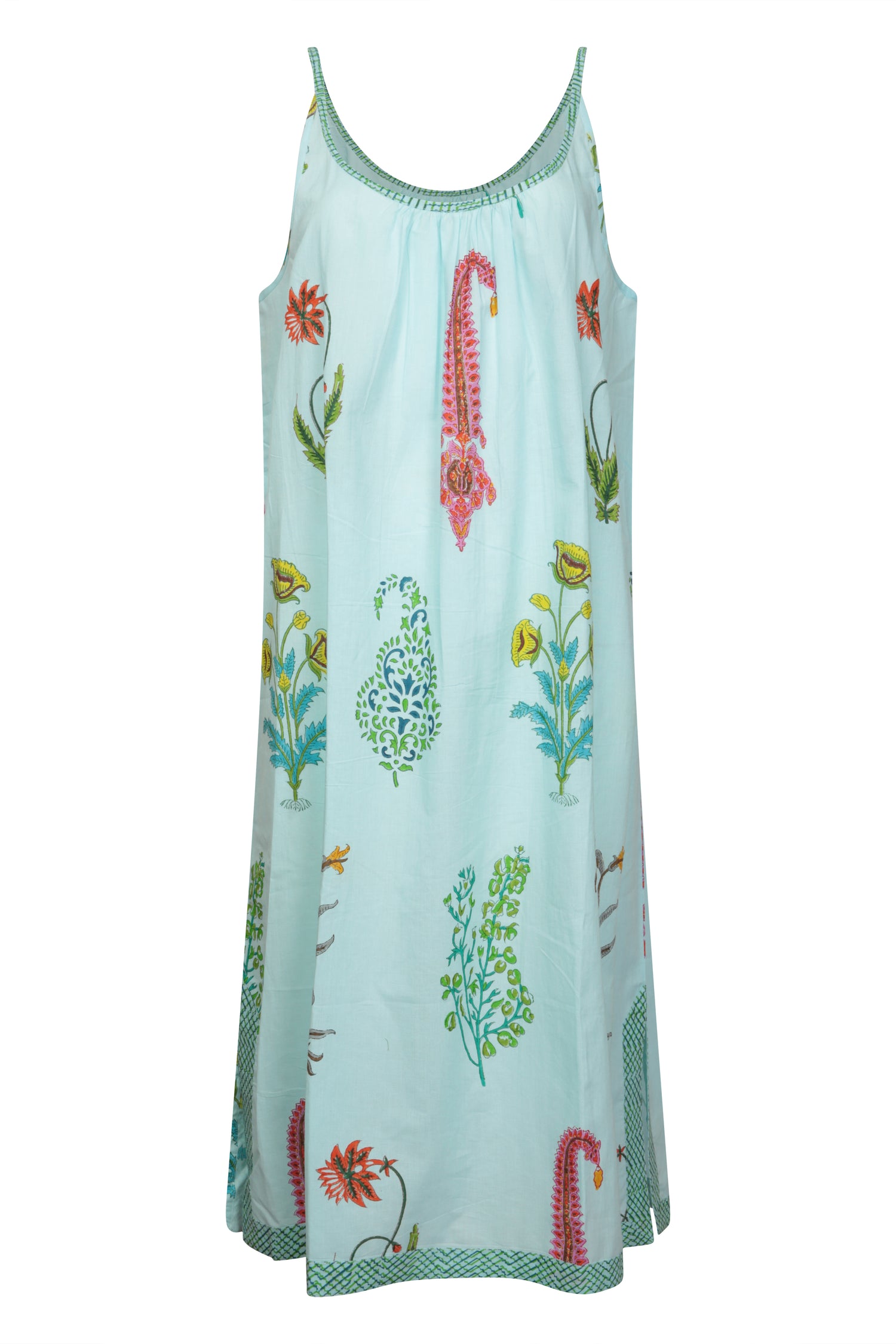 Botanical Strappy Nightdress - Persian Blue