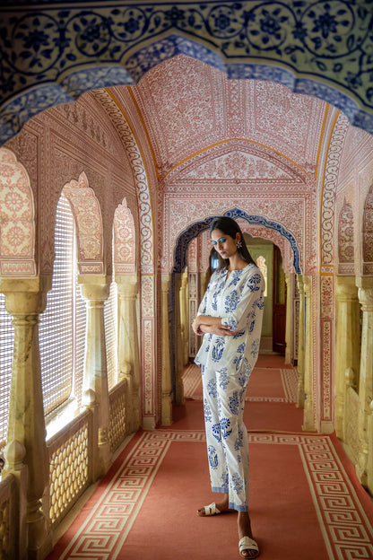 Botanical PJ Cotton - Blue