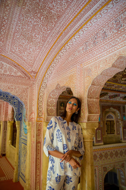 Botanical PJ Cotton - Blue