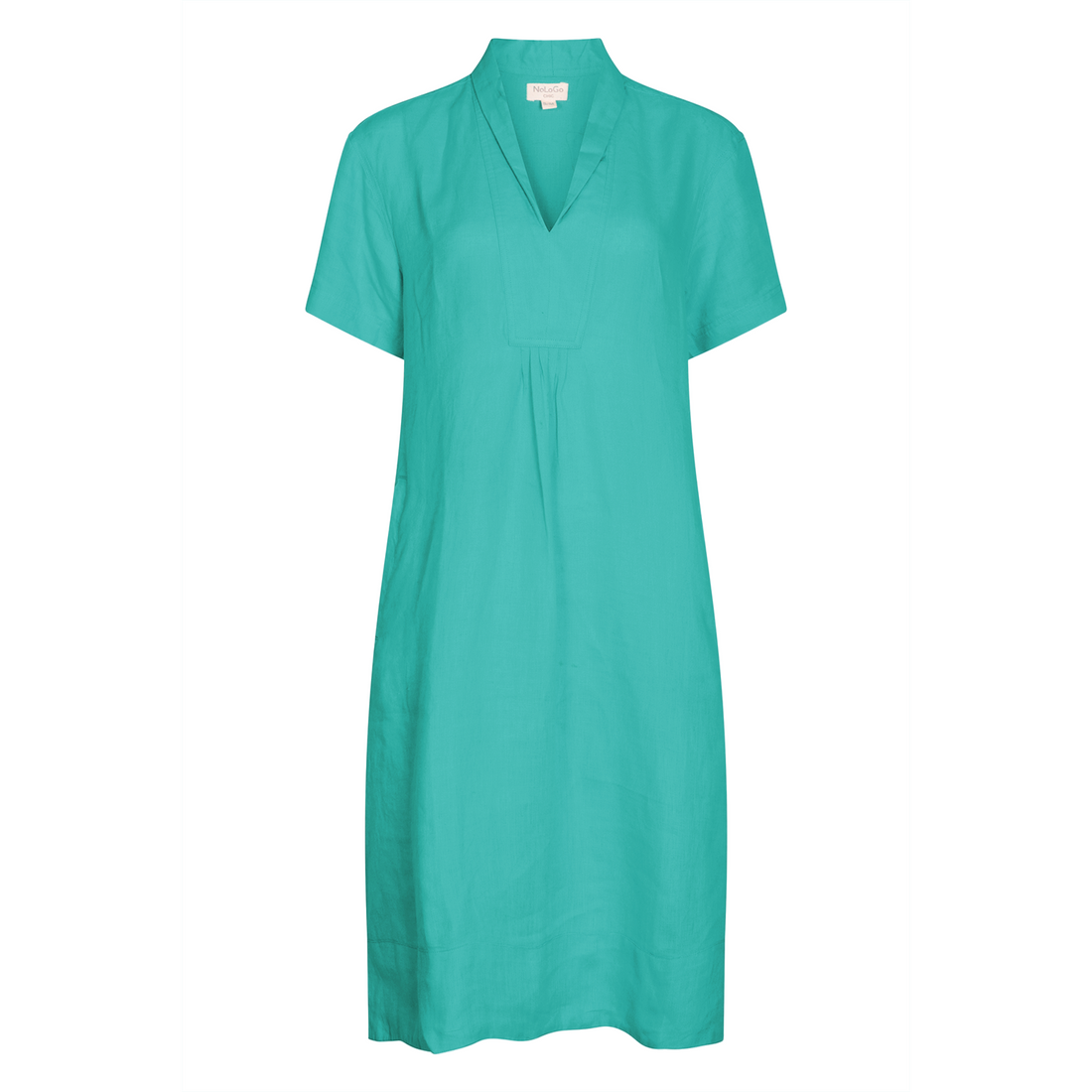 Elodie Short Sleeve Tunic Dress Linen - Aqua